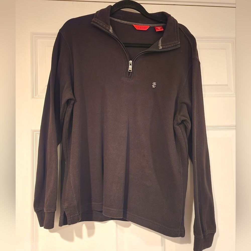 Izod Men's Black quarter zip black sweater S